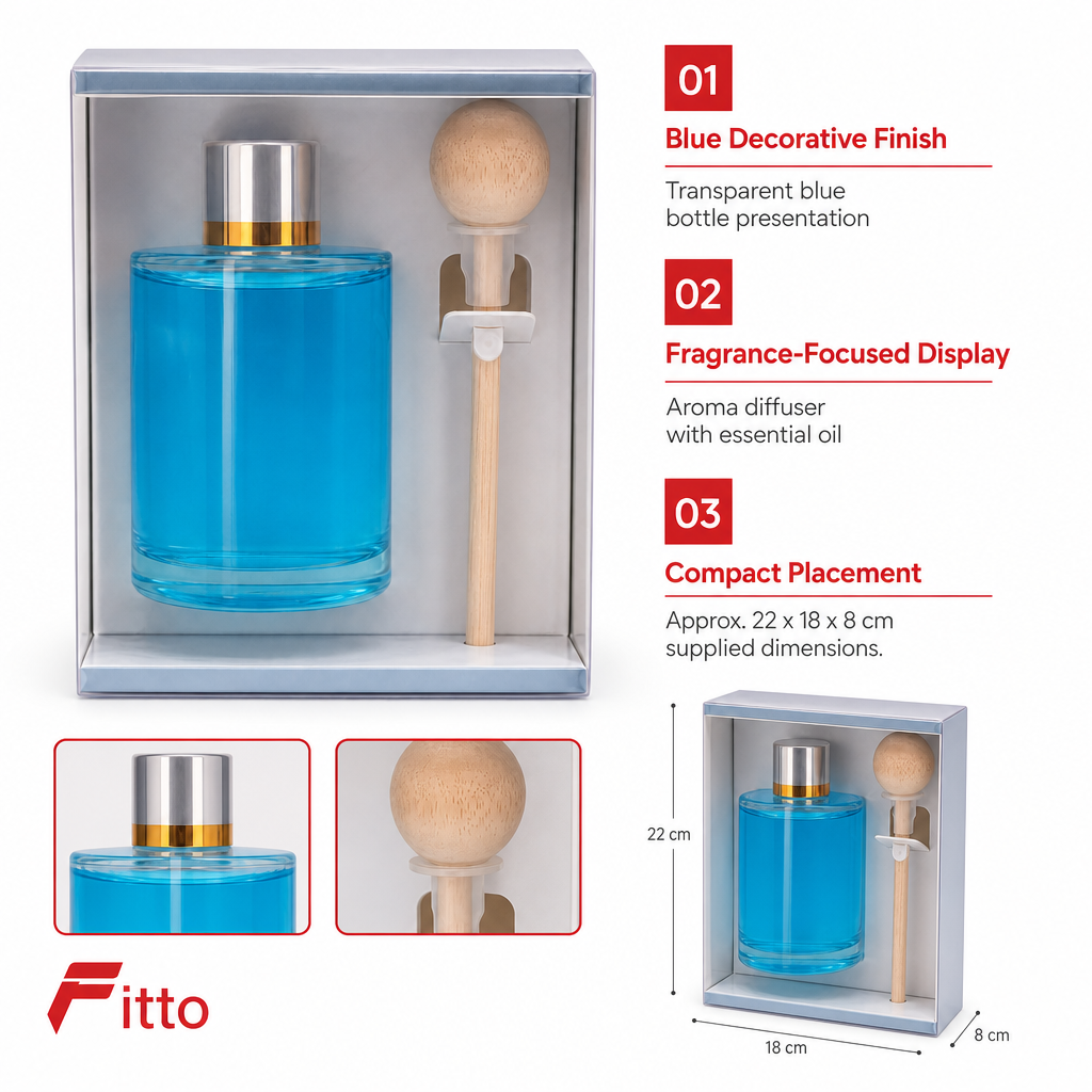 72 Pieces Aroma Diffuser with Essential Oil, Blue Home Fragrance Bottle