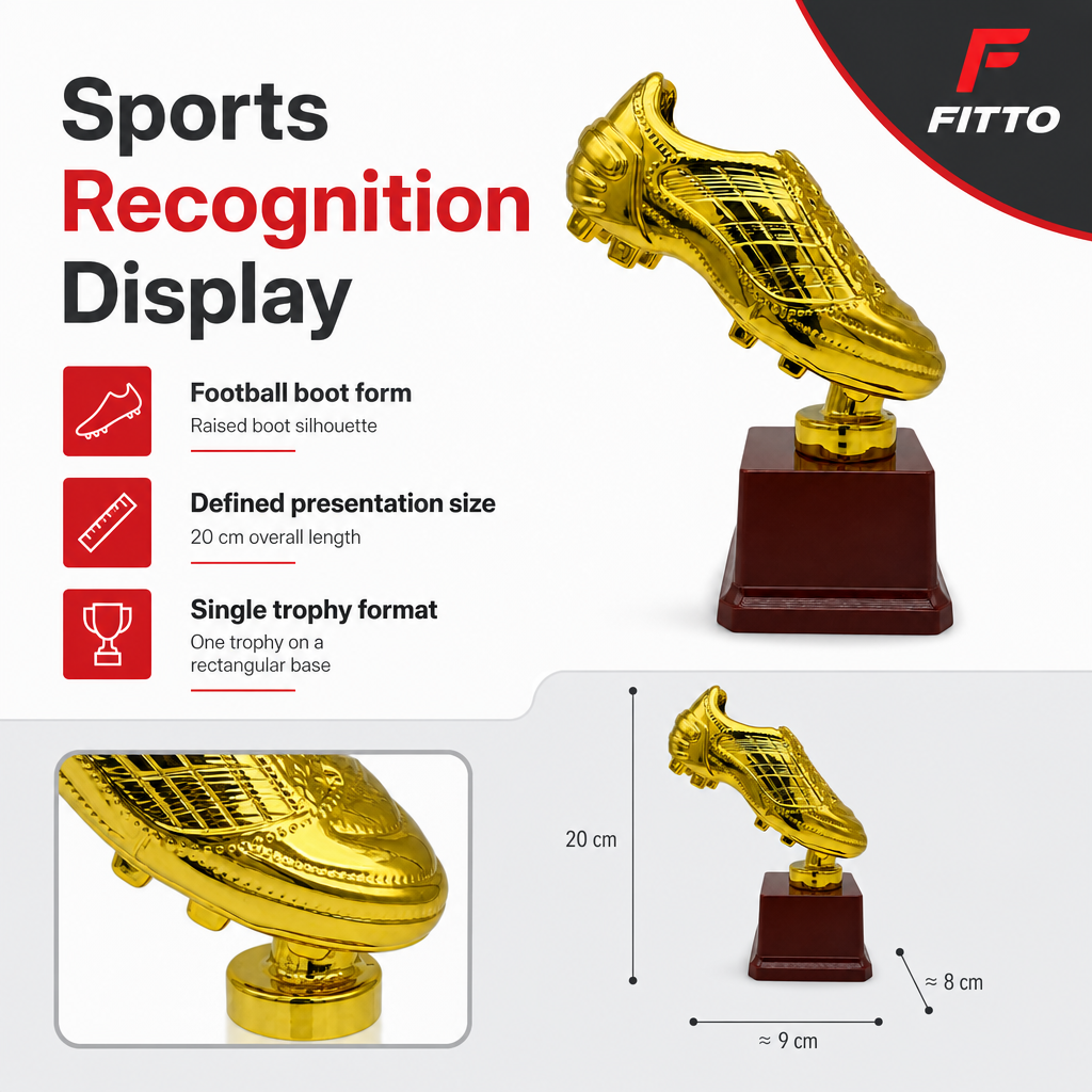 96 Pieces Football Boot Trophy, 20 cm Gold Award Display for Sports Recognition and Achievement