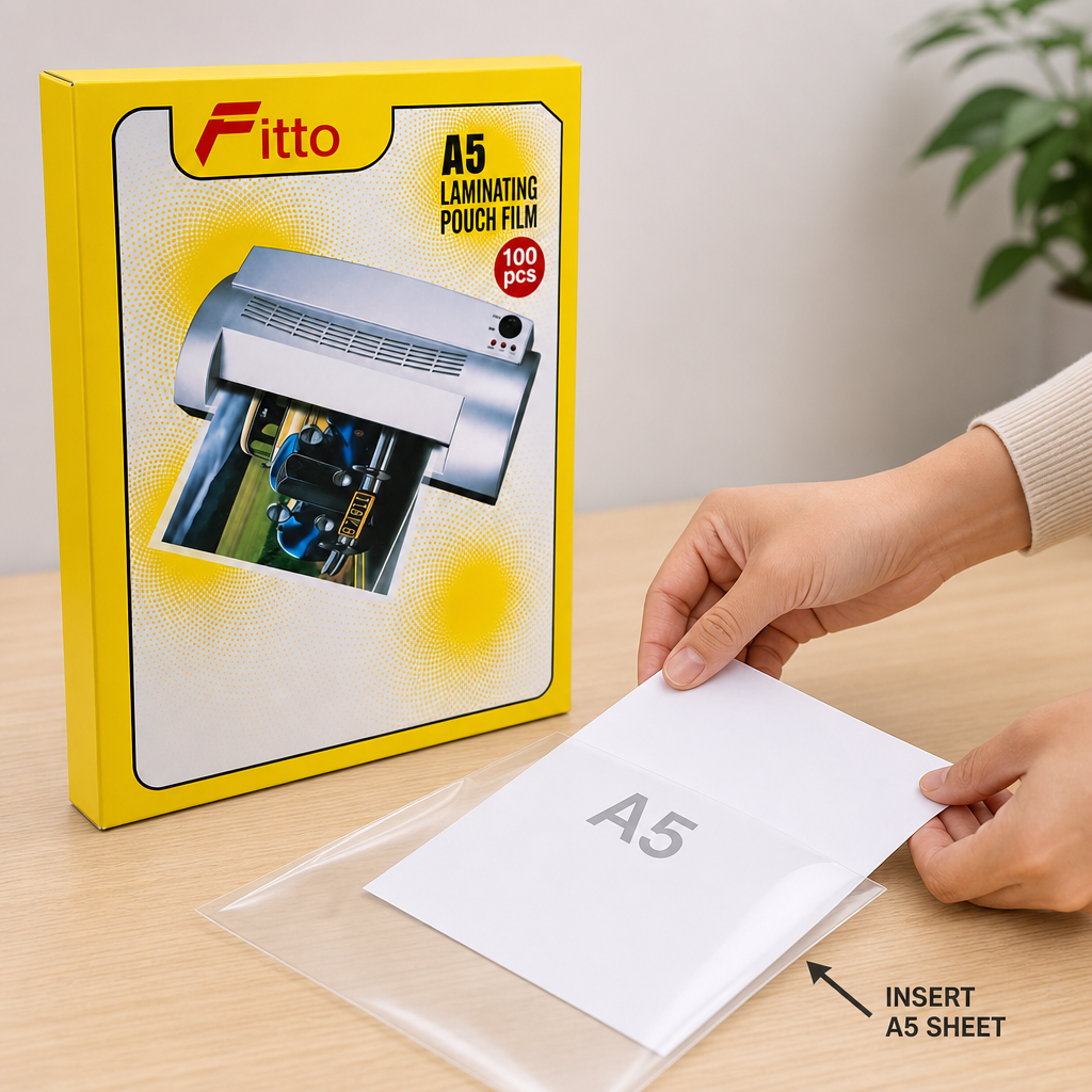 96 Pieces Clear A5 Laminating Pouches, 100 Pouches for Document Finishing