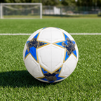 60 Pieces Football Size 5, White with Blue and Gold Star Design, 1 Piece