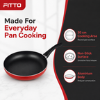 60 Pieces 30 cm Aluminium Non-Stick Frying Pan, Red with Black Handle