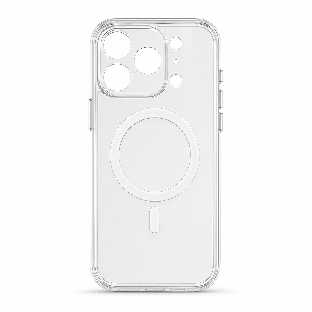 96 Pieces Crystal Clear Magnetic Phone Cases for 16 Pro Max with Wireless Charging Ring and Raised Camera Protection