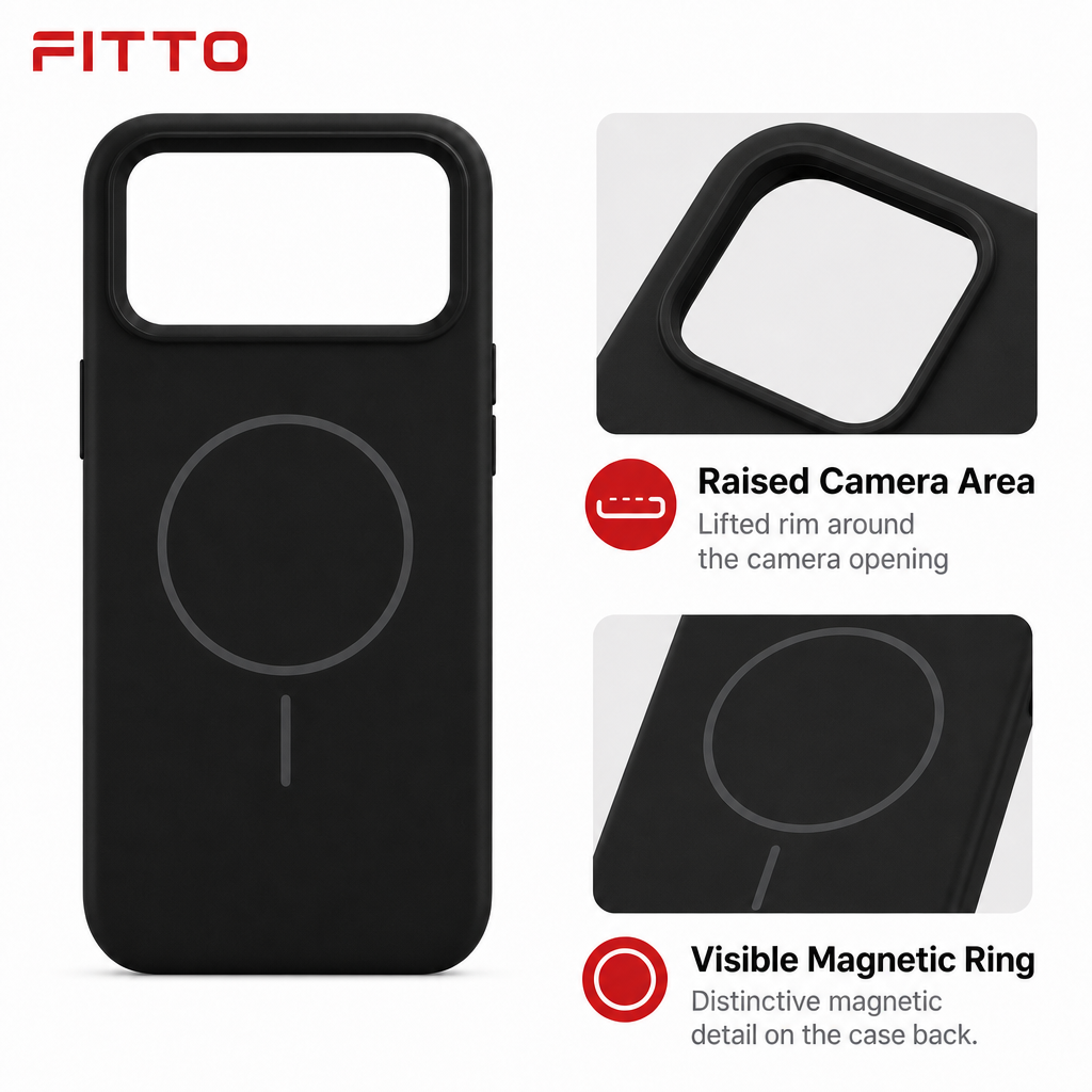 120 Pieces Magnetic Phone Cases with Raised Camera Protection, Silicone, Black, Single Piece