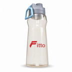 96 Pieces Clear Plastic Water Bottle with Blue Built-In Carry Handle, Sports Hydration Bottle, 32 cm Tall