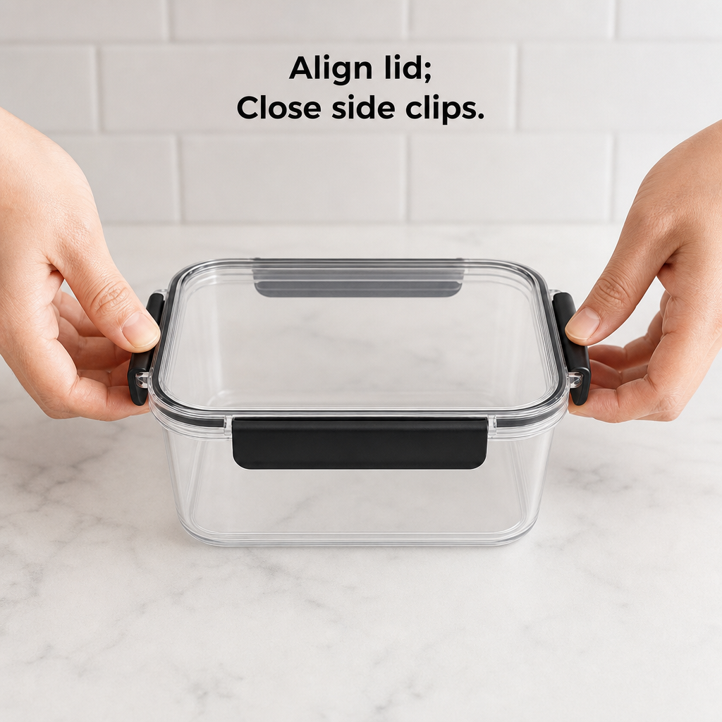 72 Pieces Food Storage Containers, Leak-Proof Sealed Design, 2200 mL, Clear Rectangular Container with Side Clips, 24 x 17 x 8 cm