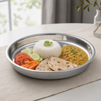 96 Pieces Stainless Steel Round Deep Plate with Wide Rim, 26 cm, 1 Piece