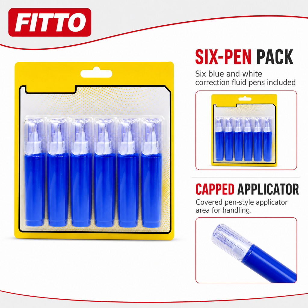 96 Pieces Blue and White Correction Fluid Pens, 6 Pieces for Covering Writing Errors