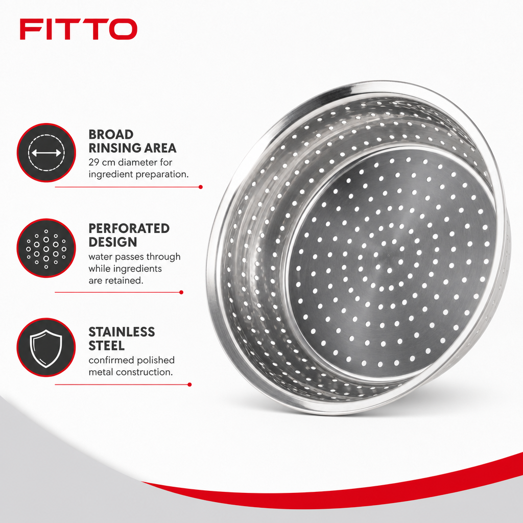 72 Pieces Stainless Steel Rice Strainer 29 cm, Round Kitchen Sieve for Rinsing and Draining