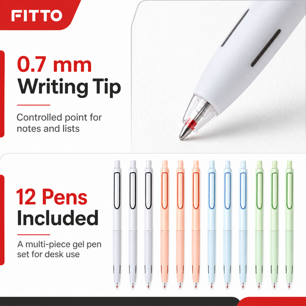 72 Pieces Gel Pens, 0.7 mm, 12 Pieces