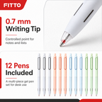 72 Pieces Gel Pens, 0.7 mm, 12 Pieces
