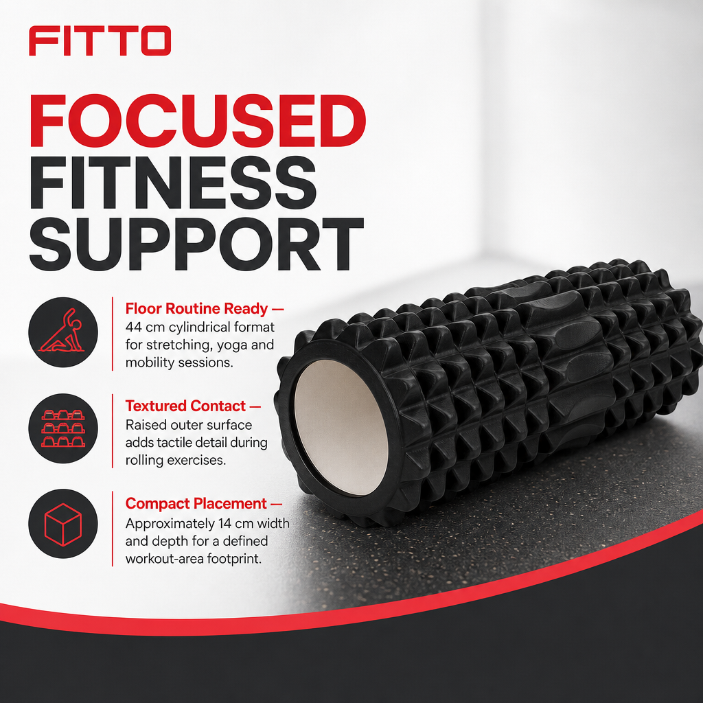 72 Pieces Textured Foam Yoga Roller, 44 cm, Black