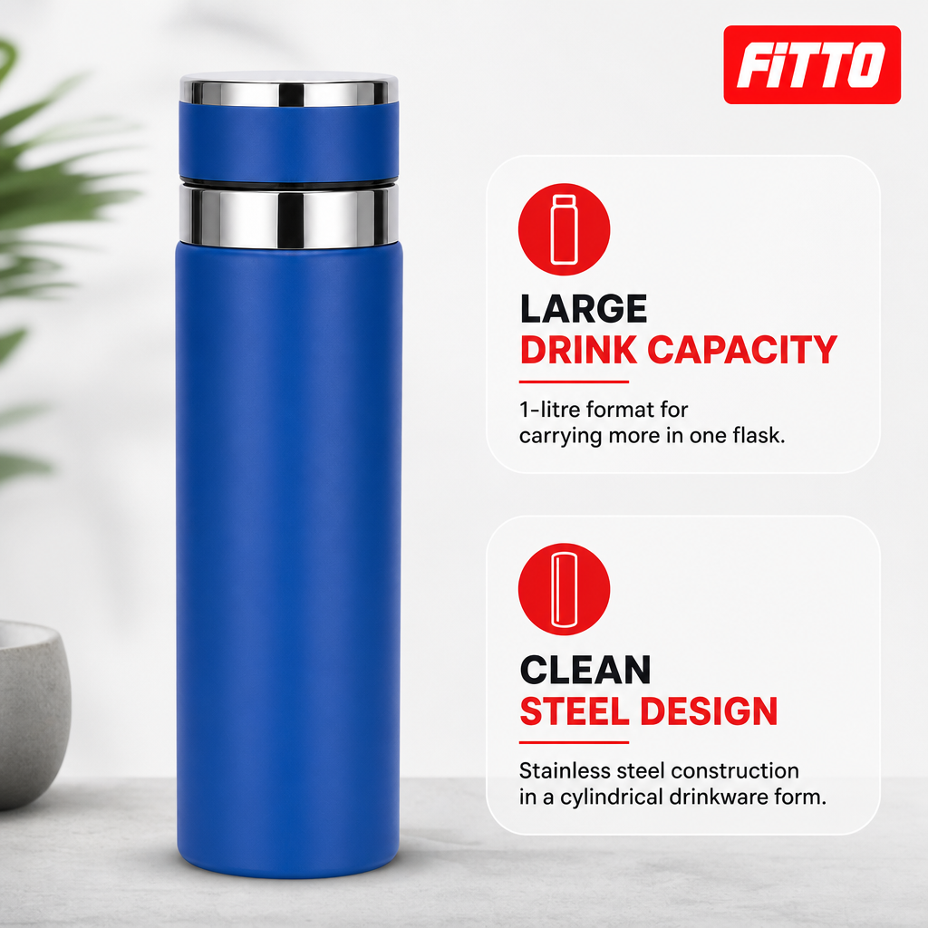 96 Pieces Stainless Steel Vacuum Flask, 1 Litre, 1 Piece