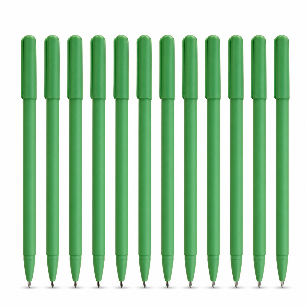 144 Pieces Ball Pens, Green Matt Body, 12 Pack