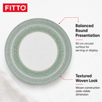 72 Pieces Round Woven Serving Trays, 50 cm, Sage Green Decorative Tabletop Tray