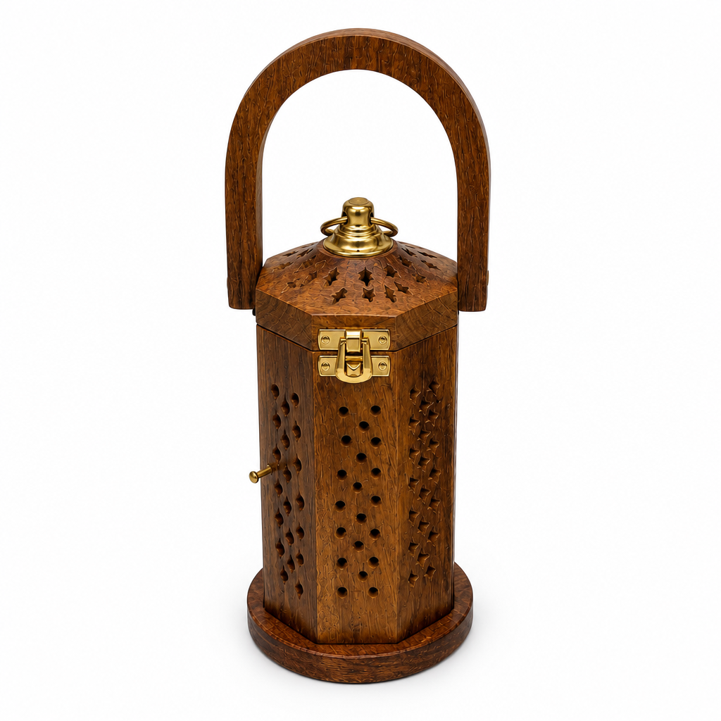 72 Pieces Wooden Decorative Lantern with Handle and Brass-Finish Hardware, Small, 21 cm
