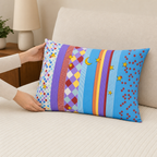 48 Pieces Pillow, Multicolor Geometric Pattern, 55 x 35 x 12 cm, Single Cushion