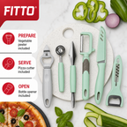 120 Pieces 5-Piece Kitchen Tool Set, Mint and Black Utensils with Vegetable Peeler, Pizza Cutter and Bottle Opener