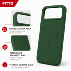 120 Pieces Silicone Magnetic Phone Cases with Raised Camera Protection for 17 Pro, Green