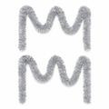 96 Pieces Silver Tinsel Decoration, 12 cm x 12 m, 2 Pieces