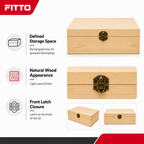 96 Pieces Wooden Storage Box, Natural Wood, 12 x 8 Inch, Front Latch Closure