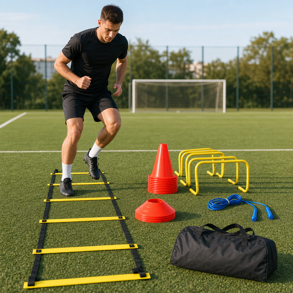 48 Pieces Agility Training Sets with Ladder, Cones, Hurdles and Jump Rope for Footwork Drills