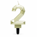 240 Pieces Diamond Number 2 Cake Candle, 3 Inch, 1 Piece, Assorted Colour