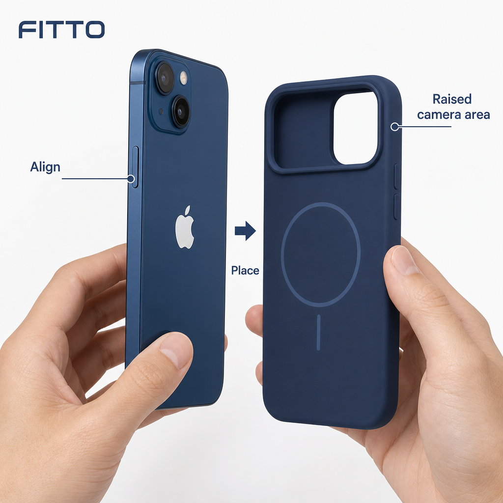 120 Pieces Silicone Magnetic Phone Cases for iPhone 13, Navy Blue with Raised Camera Protection