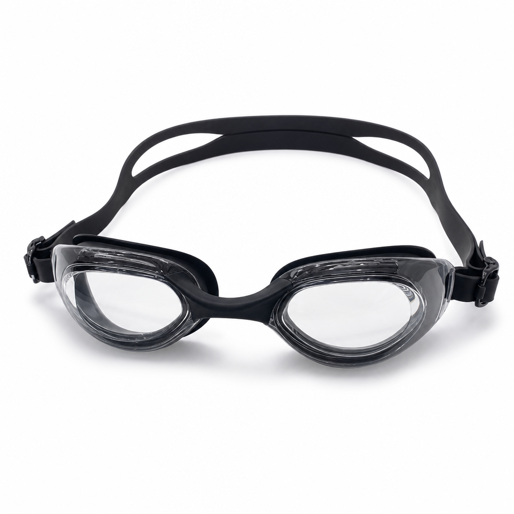 96 Pieces Swimming Goggles for Training, Black, Adjustable Strap, Single Pair