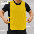 48 Pieces Lightweight Fabric Sports Training Bibs with Side Straps, Standard Size, Yellow, 12-Piece Pack
