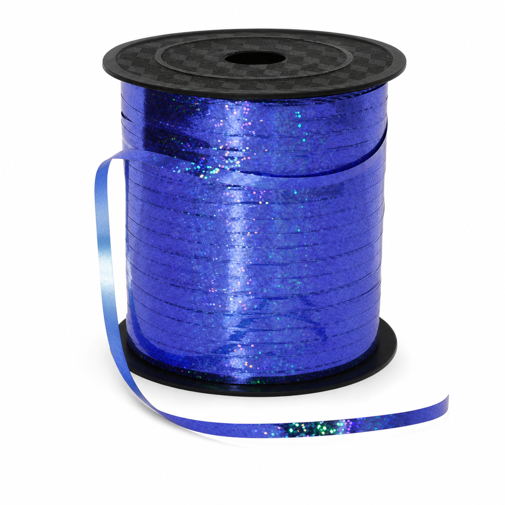 120 Pieces Blue Metallic Ribbon Roll, 5 mm x 250 yd, Decorative Craft Trim for Wrapping and Projects