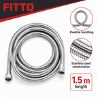 96 Pieces Flexible Stainless Steel Shower Hose, 1.5 m, Silver, 1 Piece