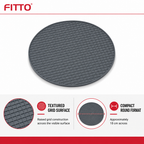 96 Pieces Round Silicone Mat, Textured Surface, 18 cm, Dark Grey