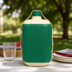 96 Pieces Insulated Water Jugs with Screw Cap and Shoulder Strap, Green and Cream, 29 x 20 x 15 cm