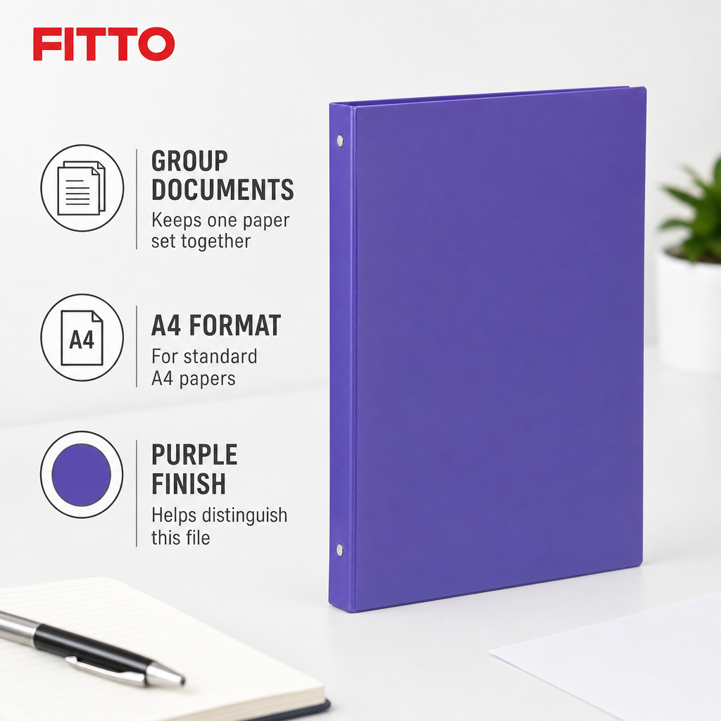 144 Pieces Purple A4 Clip File, Dual Short Strong Clip, 1 Piece