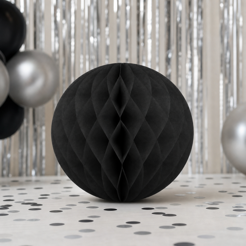 240 Pieces Black Paper Honeycomb Ball Decoration, 30 cm, 1 Piece