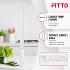 96 Pieces Kitchen Knives, 12 Inch Long Blade with White PVC Handle, 1 Piece
