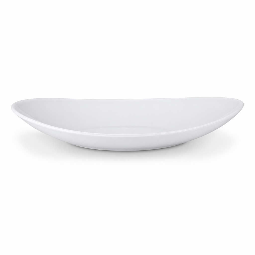 96 Pieces Opal Serving Bowl, 10 Inch, White, Shallow Round Tablewares for Serving Food