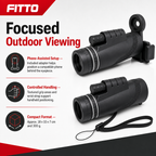 72 Pieces Monocular Telescopes with Phone Adapter, Black, Handheld Optical Scope for Outdoor Viewing