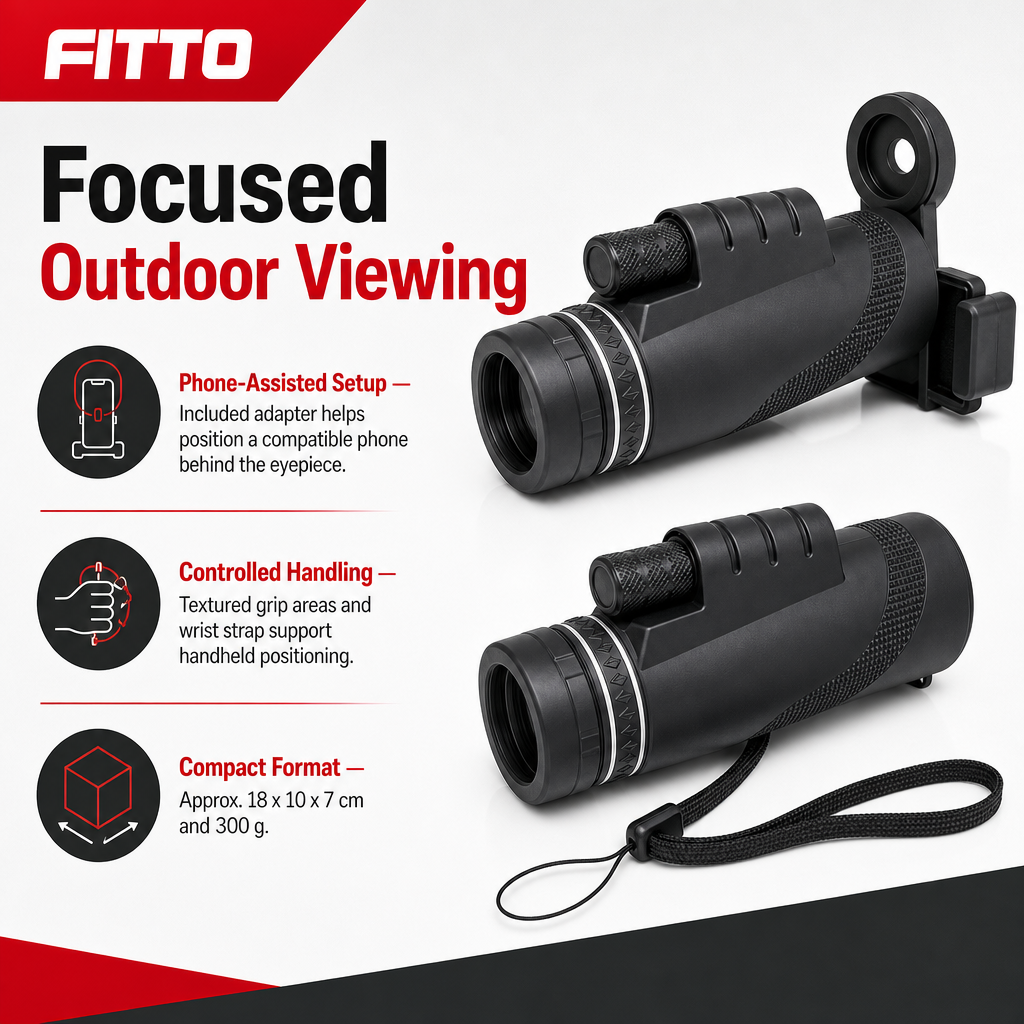 72 Pieces Monocular Telescopes with Phone Adapter, Black, Handheld Optical Scope for Outdoor Viewing