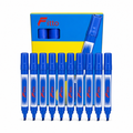 96 Pieces Chisel Tip Permanent Markers, 10 Pieces, Blue Marker Set for Paper, Metal, Glass and Plastic