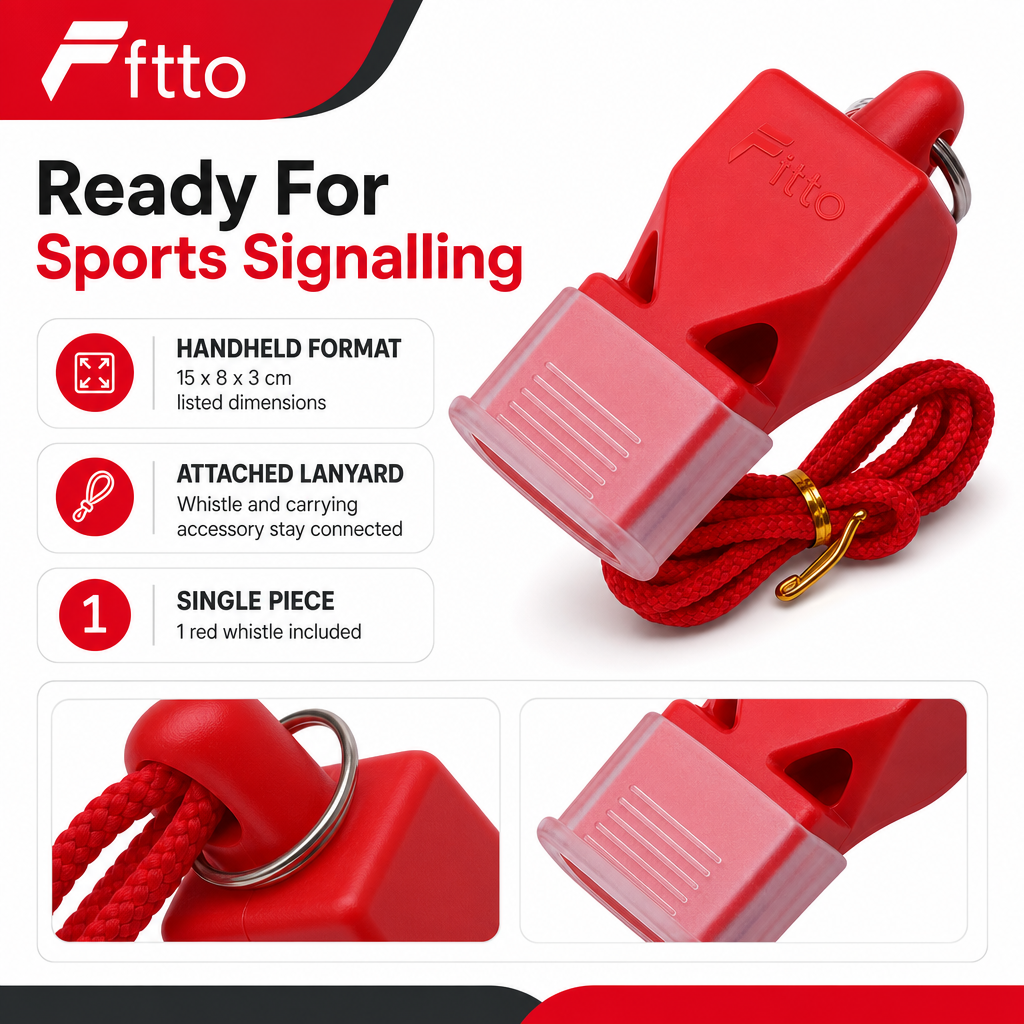 120 Pieces Sports Hand Whistle with Lanyard, Red, 1 Piece