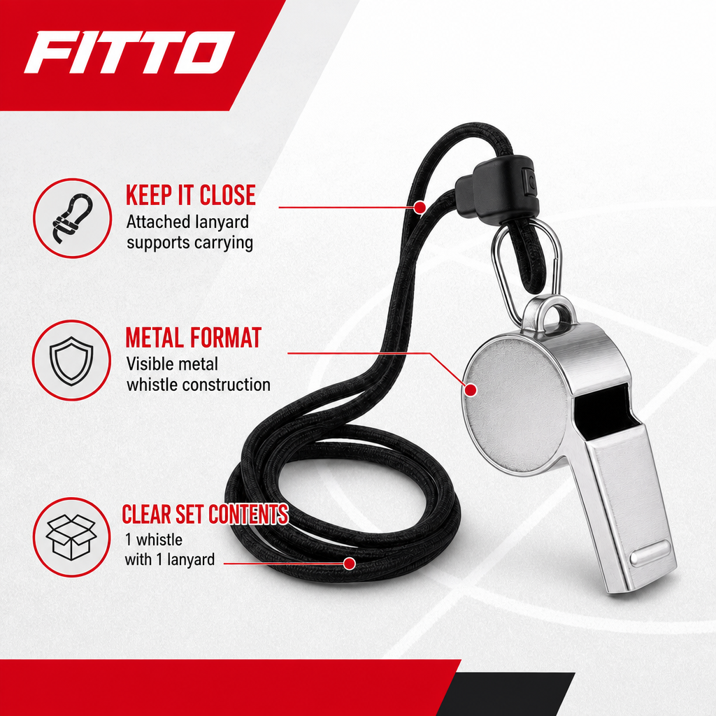 96 Pieces Metal Whistle with Lanyard, Silver and Black Sports Training Accessory