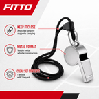 96 Pieces Metal Whistle with Lanyard, Silver and Black Sports Training Accessory