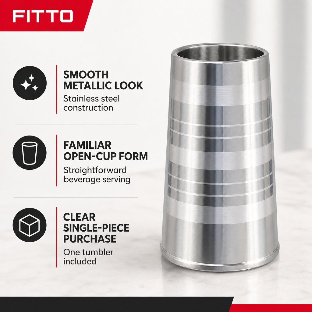 240 Pieces Stainless Steel Drinking Tumbler, Silver, 18 cm