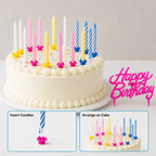 240 Pieces Happy Birthday Candle Set, 20 Candles With 20 Holders and Birthday Banner for Cake Party Decorations