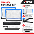 48 Pieces Soccer Goal Net Practice Set, 2-Pack Foldable Training Goals with Carry Bag, Ground Pegs and 3 ft x 4 ft Size
