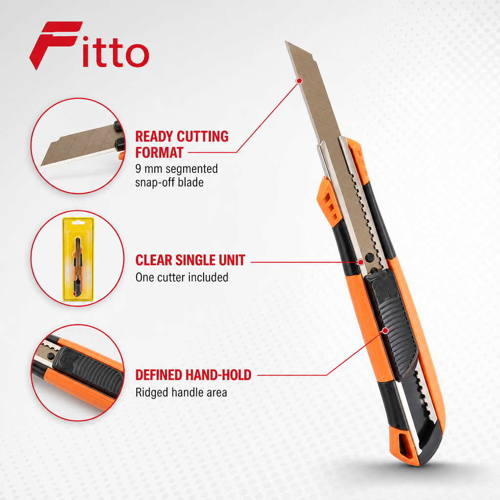 120 Pieces Orange and Black 9 mm Titanium Blade Snap-Off Cutter, 1 Piece
