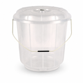 96 Pieces Transparent Plastic Bucket with Lid and Carry Handle, 15 Litre