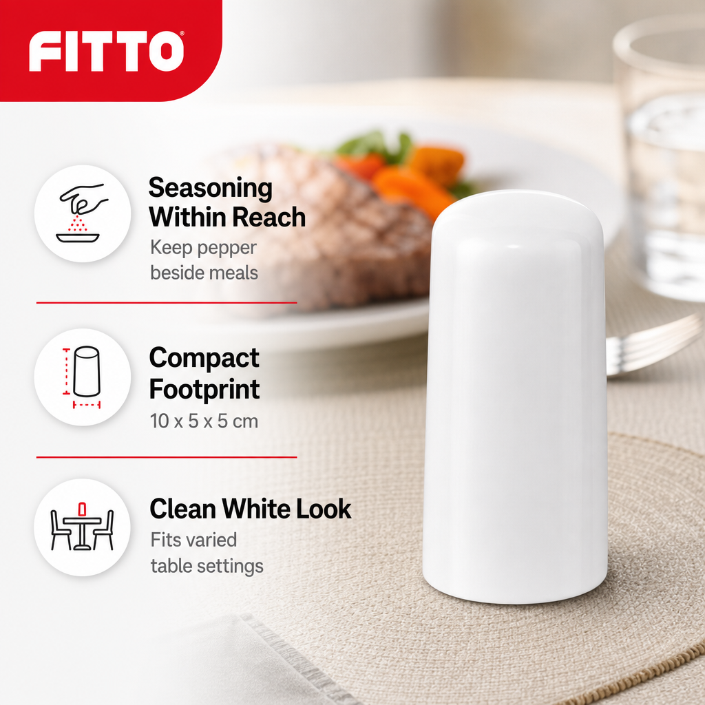96 Pieces Pepper Shakers, White, Single Tabletop Seasoning Dispenser, 10 x 5 x 5 cm