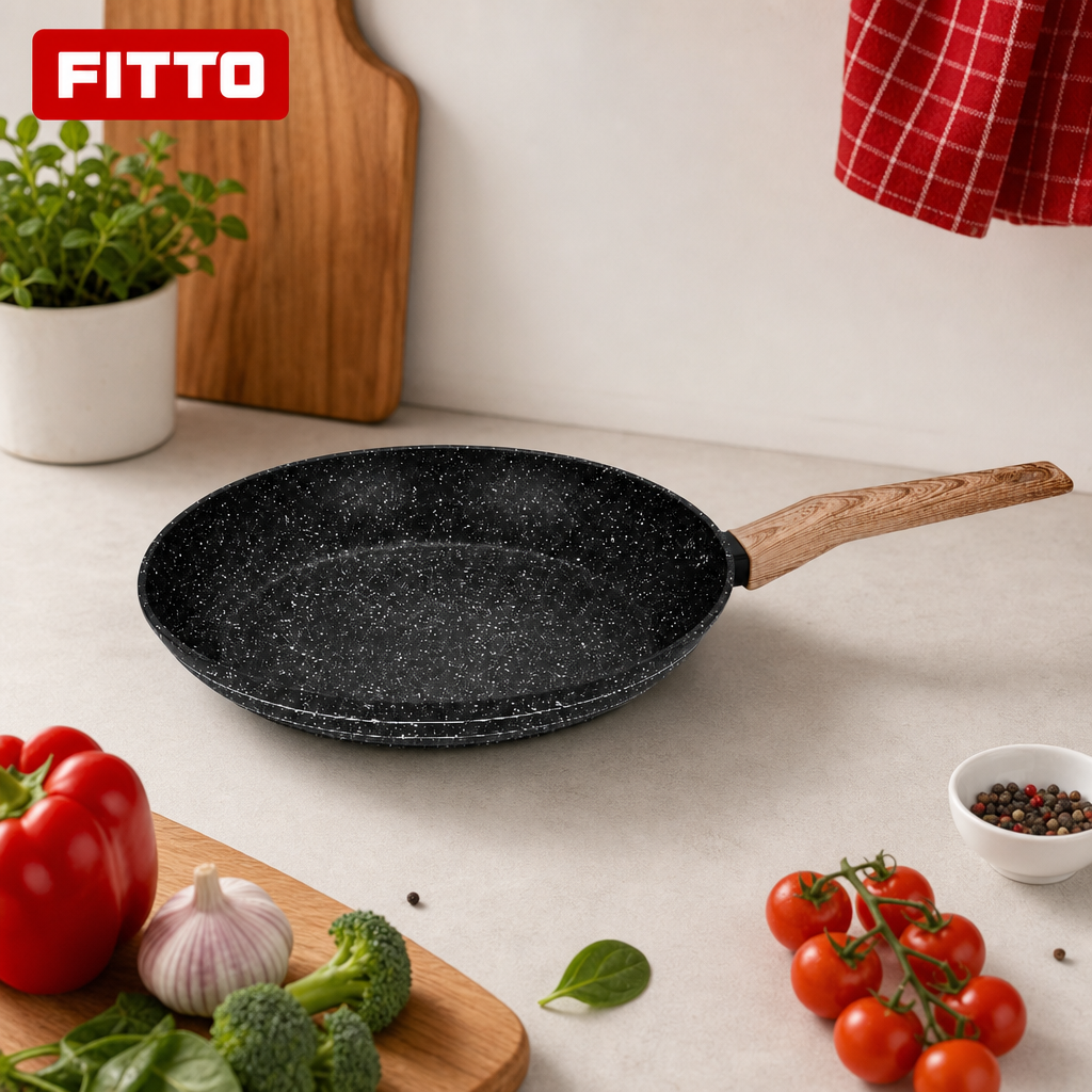 48 Pieces Forged Aluminium Frying Pan, 24 x 4.7 cm, Round Black Cookwares Without Lid